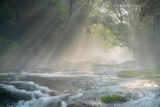 熊本-【菊池渓谷の光芒】の写真