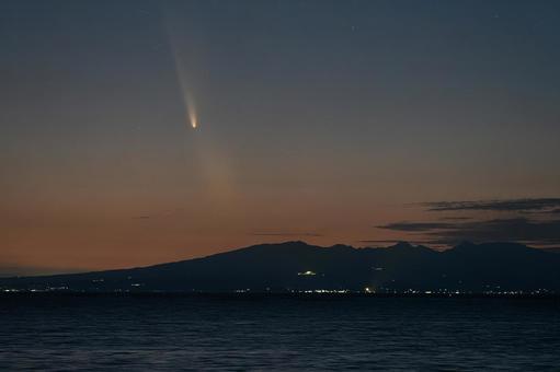 熊本-【アトラス彗星2024】 熊本,アトラス彗星,星空の写真素材