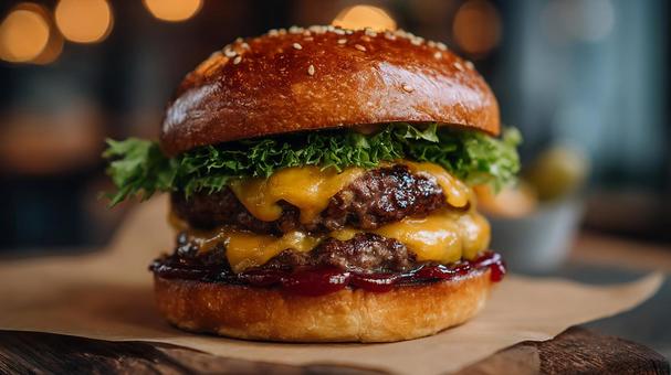 とろけるチーズの絶品バーガー とろけるチーズの絶品バーガーの写真