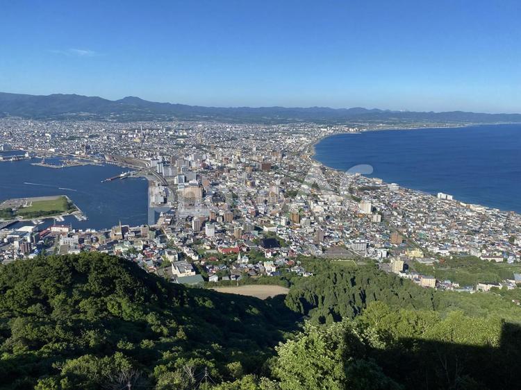 函館山から見る函館市の景色 函館市,函館山,函館市内の写真素材