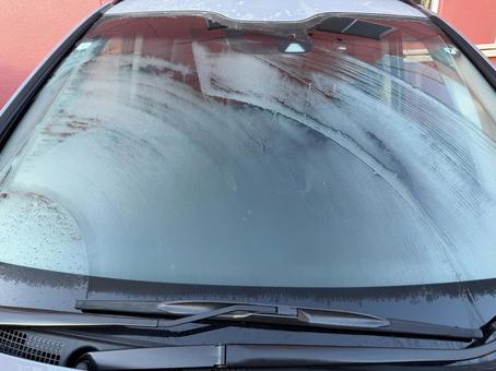 冬のフロントガラス フロントガラス,冬,霜の写真素材