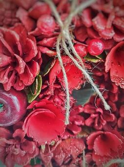 クリスマス:リース クリスマス,リース,赤の写真素材