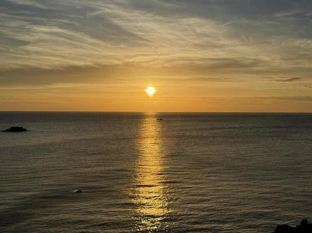 Hokoshima, Fukui Prefecture, Japan Sea at sunset, JPG