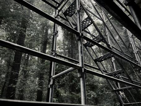 張り巡らせた足場 01 足場,架設構造物,工事現場の写真素材