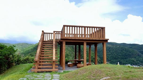 慶良間諸島の渡嘉敷島の海の見える丘展望台 海の見える丘展望台,展望台,渡嘉敷島の写真素材