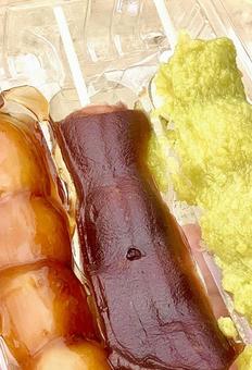 3種類のお団子 3種類のお団子 お団子,みたらし,あんこの写真素材