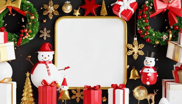 ポップ柄のクリスマスフレーム ポップ柄のクリスマスフレームの写真