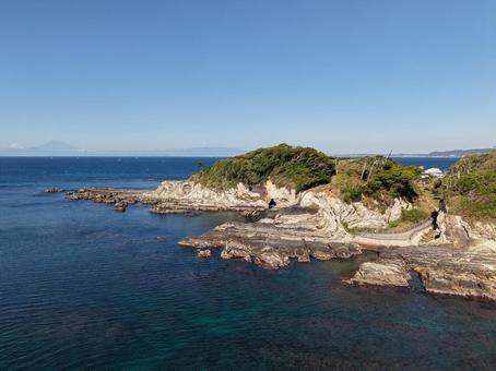 横須賀・荒崎海岸 横須賀・荒崎海岸 ドローン,空撮,荒崎海岸の写真素材