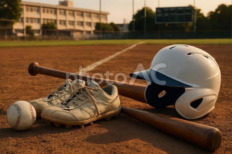  高校野球  野球場,高校,野球の写真素材
