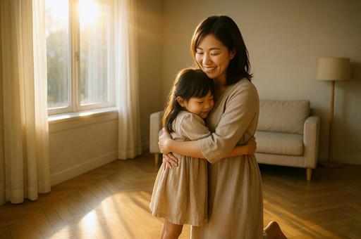 空間に響く親子の温もりの写真