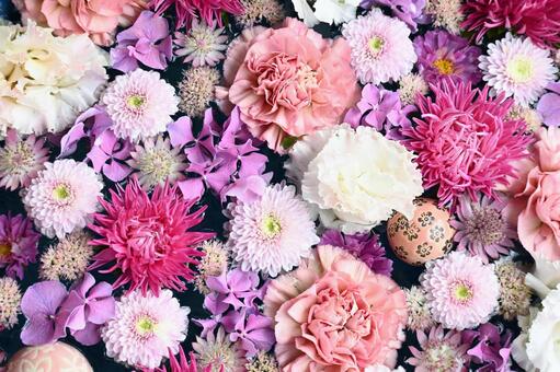 ピンクの花手水 花手水,フラワー,flowerの写真素材
