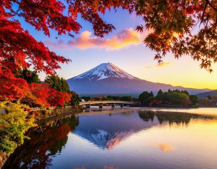 富士山 秋色に染まった景色4 富士山 秋色に染まった景色4の写真