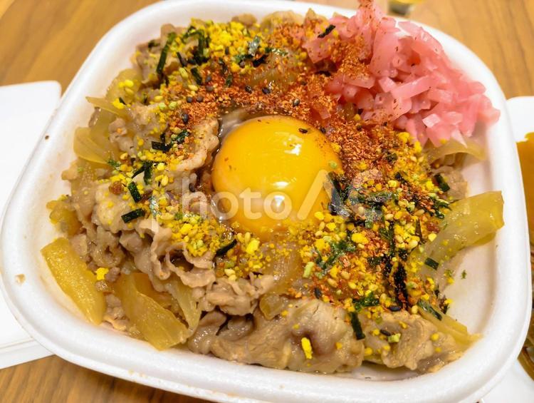 牛丼弁当にのりたま 牛丼,牛丼弁当,のりたまの写真素材