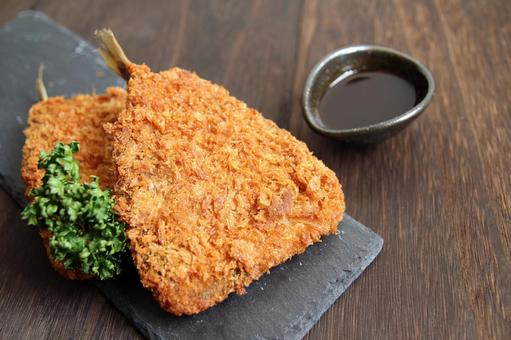 アジフライの定食 アジフライ,魚料理,フライの写真素材