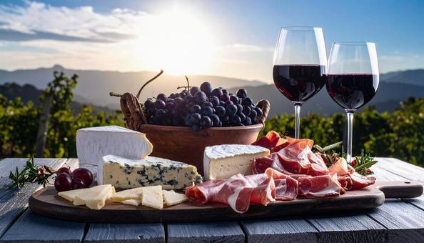 生ハムとチーズの前菜 生ハムとチーズの前菜の写真