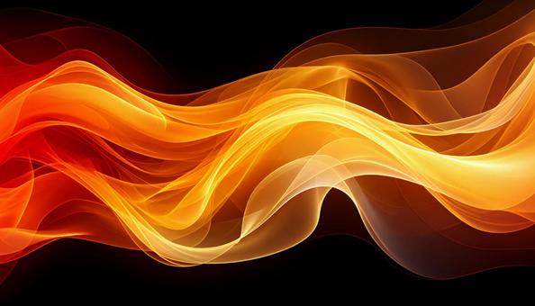 炎をイメージしたテクスチャ（黒背景）の写真