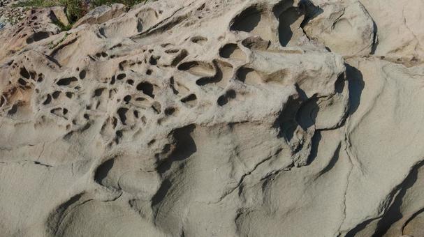 自然の造形 波打ち際,砂岩,砂の写真素材