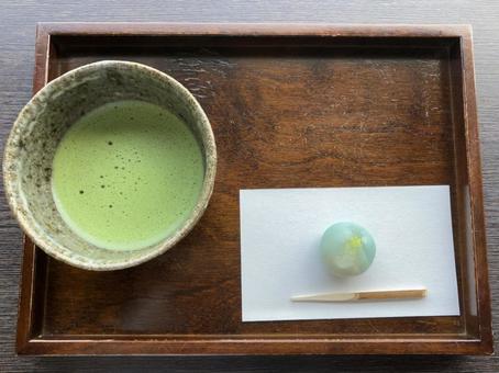 抹茶と練り菓子 抹茶と練り菓子 和菓子,練り菓子,和風の写真素材