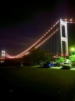 来島海峡大橋のライトアップ 来島海峡大橋のライトアップの写真