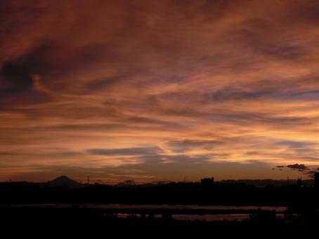 夕焼けの空の写真