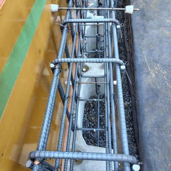 補強土壁の鉄筋配筋の写真