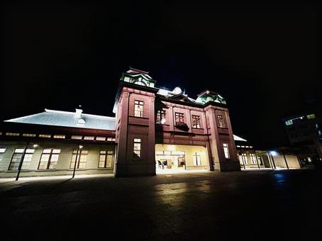 夜の門司港駅 門司港駅,もじこう,駅舎の写真素材