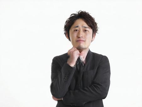 Male businessman thinking, businessman, male, to think about, JPG