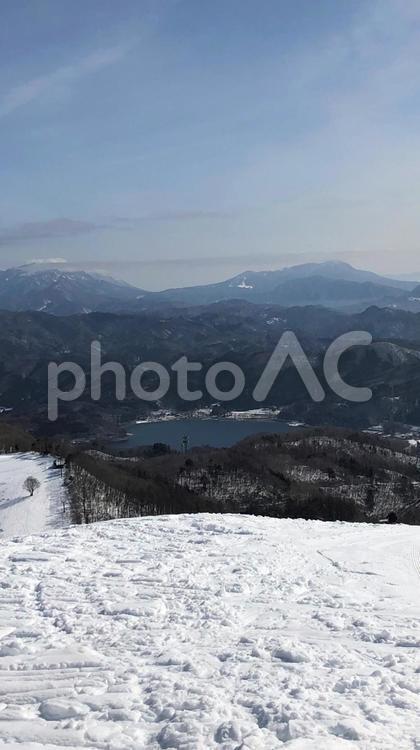 スキー場　ゲレンデ風景 スキー場,鹿島槍,槍ヶ岳の写真素材