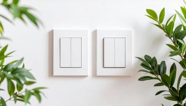 白い壁の白いスイッチの写真