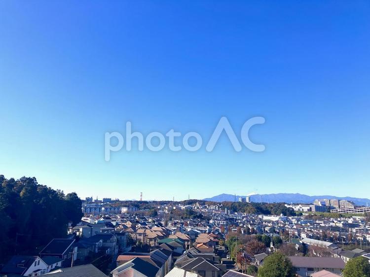 街並みと青空 空,旅,山の写真素材
