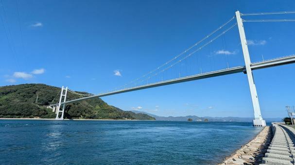 斜張橋の素材写真 とびしま海道,豊島大橋,風景の写真素材