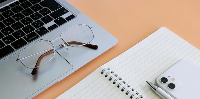 Business items, smartphone and computer, margin, JPG