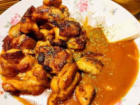 バスマティタンドリーバターチキン タンドリーチキン,バターチキンカレー,おうちごはんの写真素材