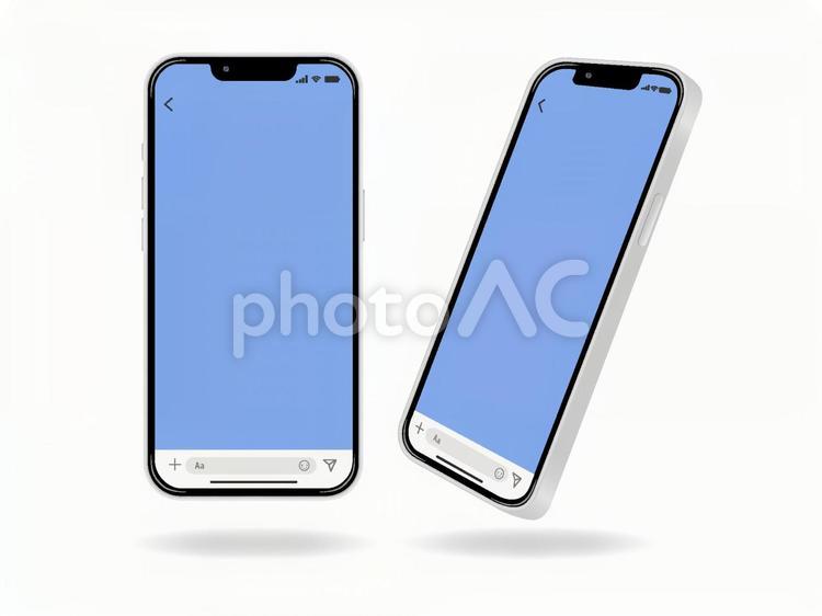 スマートフォンのトークアプリの画面　 スマートフォン,スマホ,iphoneの写真素材