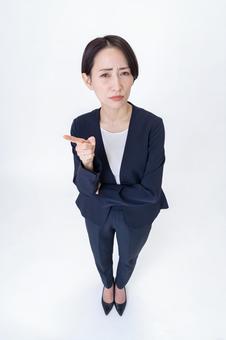 怒る女性・俯瞰 営業,キャリア,人物の写真素材