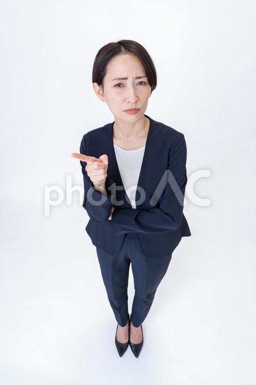 怒る女性・俯瞰 営業,キャリア,人物の写真素材