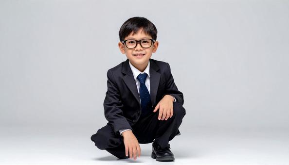子ども 男子 スーツ ネクタイ 眼鏡 子ども 男子 スーツ ネクタイ 眼鏡の写真
