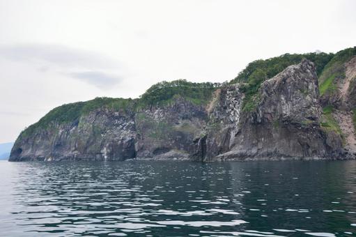 知床半島 知床半島,岩,海の写真素材