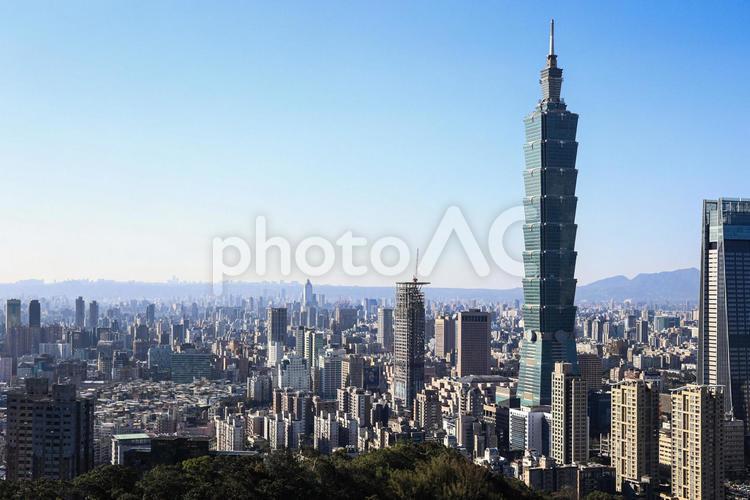 象山からの臨む台北101 台北101,象山,台北市の写真素材