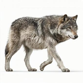 オオカミの力強い歩みの写真