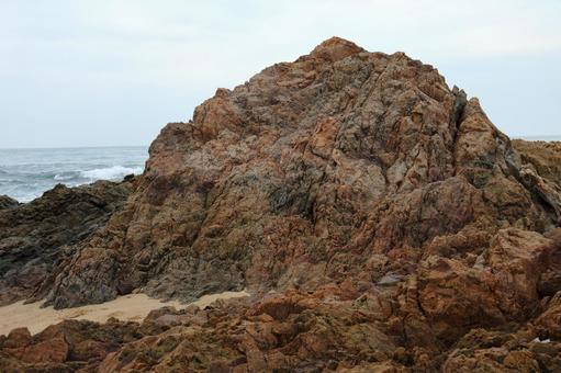 糸島市大口海岸ー露出した花崗閃緑岩03 糸島市,大口海岸,砂浜の写真素材