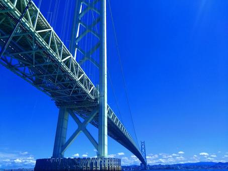 明石海峡 明石海峡大橋,明石海峡,吊り橋の写真素材
