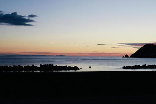 竹波海水浴場 竹波海水浴場 海水浴,夕方,ゆうげの写真素材