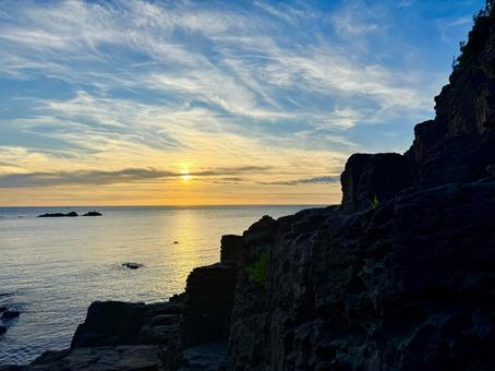 Evening sky at Echizen Coast, Hokoshima, Fukui Prefecture, JPG
