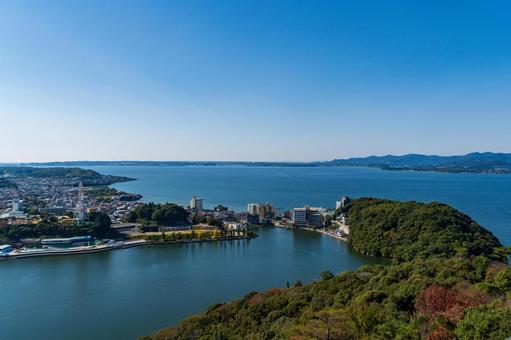 静岡県浜松市大草山展望台より浜名湖舘山寺 日本,静岡県,浜松市の写真素材