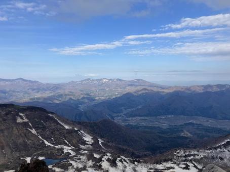 View from the snow-covered summit of Mount Bandai 1, JPG View from the snow-covered summit of Mount Bandai 1, JPG
