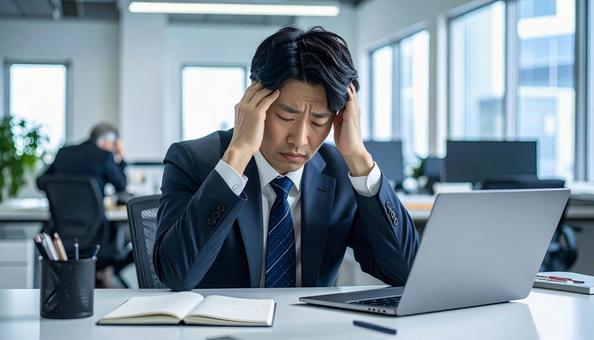 オフィスの男性 オフィスの男性の写真