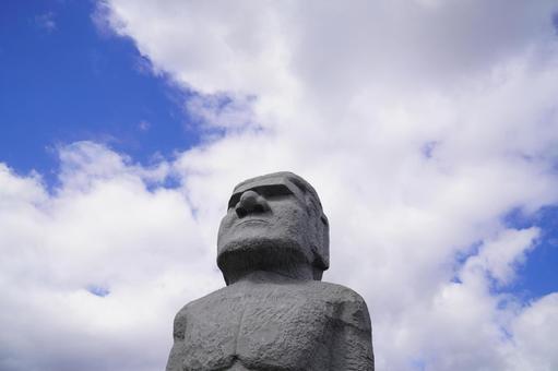 モアイ像 モアイ像,滝の霊園,頭大仏の写真素材