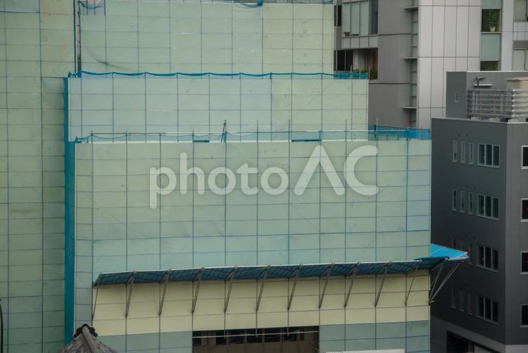 東京港区赤坂4丁目の解体現場は囲いがある カバー,丹後町,住宅街の写真素材