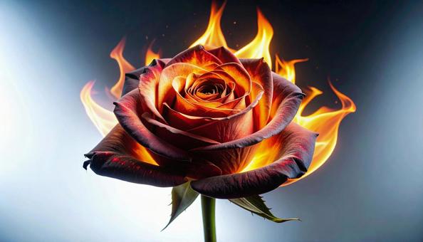炎の中の薔薇 炎の中の薔薇の写真